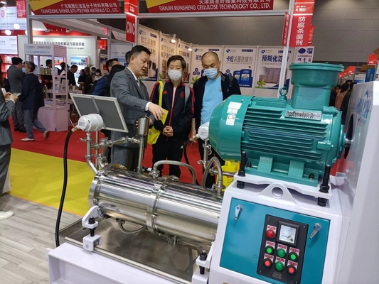 250L Non Metallic Mineral Bead Mill Machine Wet Grinding With 55 KW Motor And Gear Pump